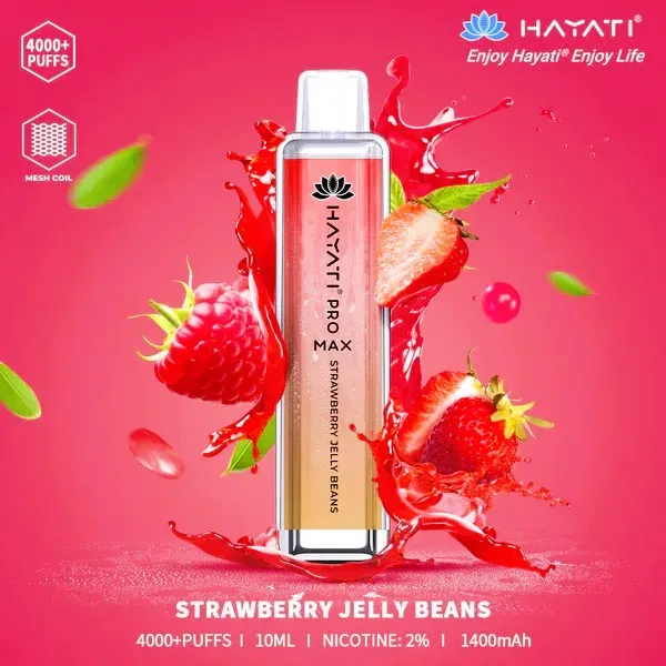 Crystal Pro Max 4000 Strawberry Jelly Beans Disposable Box of 10 – £71.99