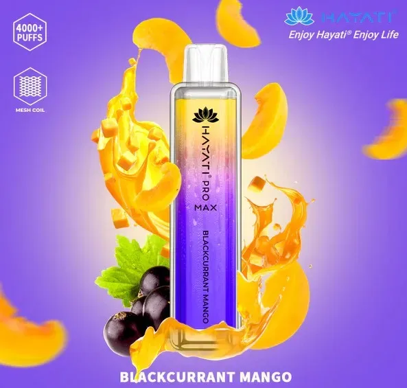 Crystal Pro Max Blackcurrant Mango 4000 Disposable Box of 10 – £71.99