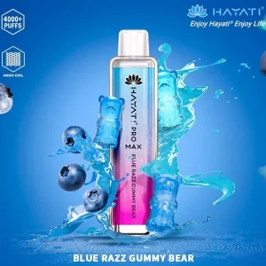 Crystal Pro Max Blue Razz Gummy Bear 4000 Disposable Box of 10 – £71.99