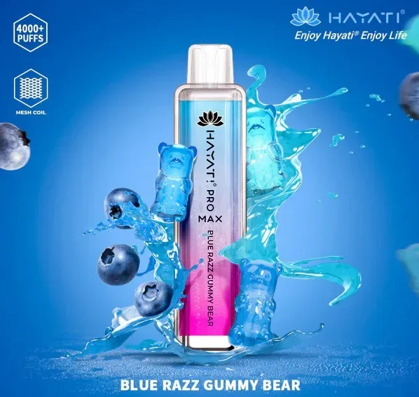 Crystal Pro Max Blue Razz Gummy Bear 4000 Disposable Box of 10 – £71.99