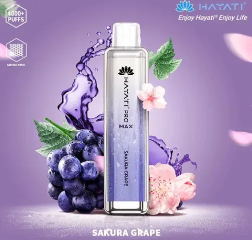 Crystal Pro Max Sakura Grape 4000 Disposable Box of 10 – £71.99