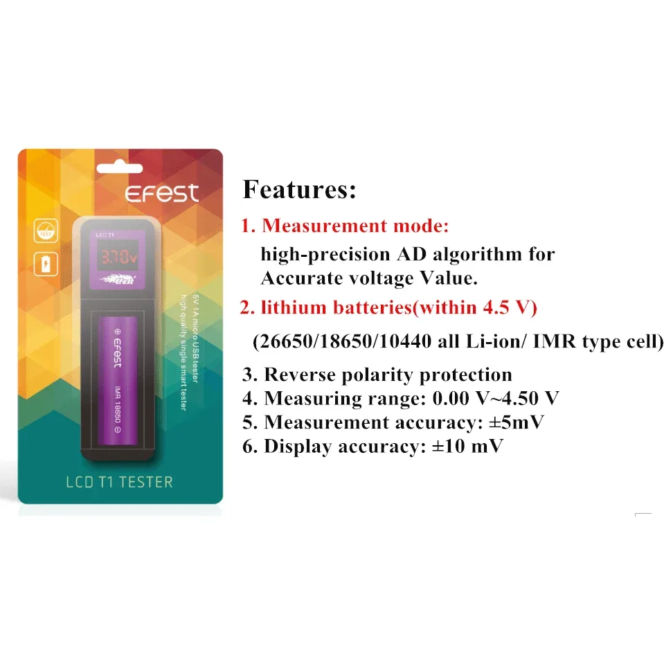 Efest LCD T1 Battery Tester - Image 2