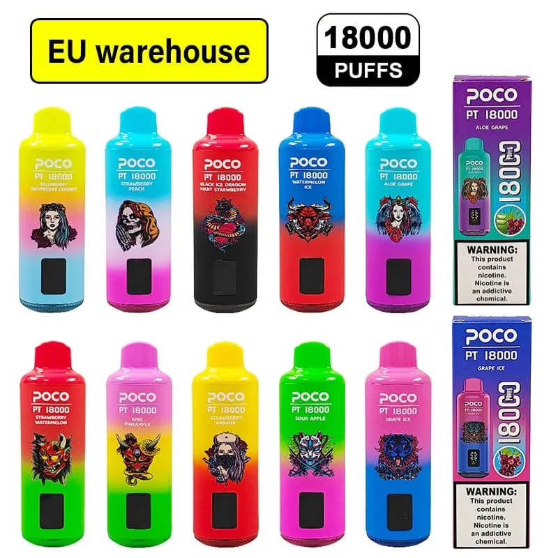EU Warehouse Poco PT 18000 Puffs Digital Screen Disposable Vape Wholesale - Image 2