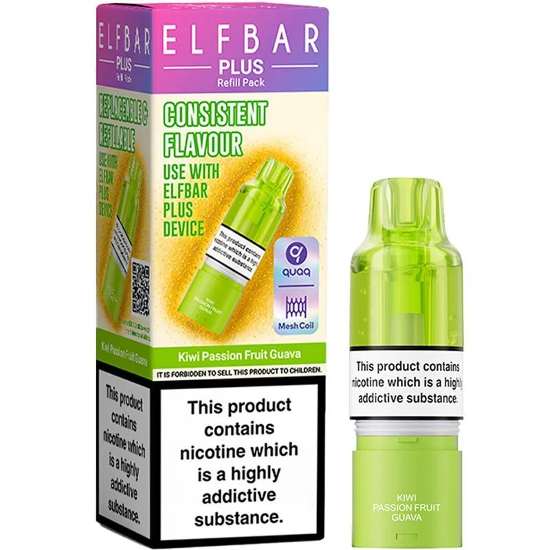 Kiwi passionfruit guava Elf Bar Plus pod & refill 10ml