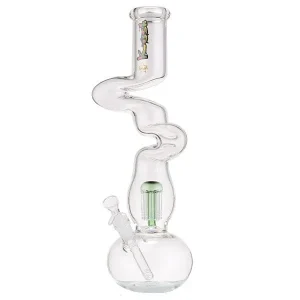 Kush 17" Zig-Zag Rasta Glass Bong