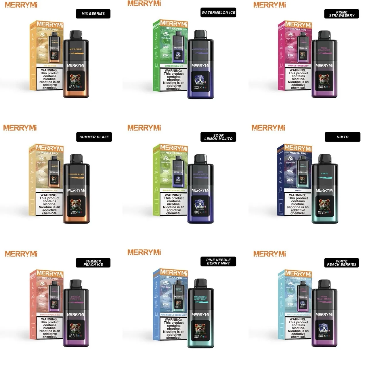 MerryMi Mecha Pro 35K – 35,000 Puffs – Disposable Vape – 5% Nicotine