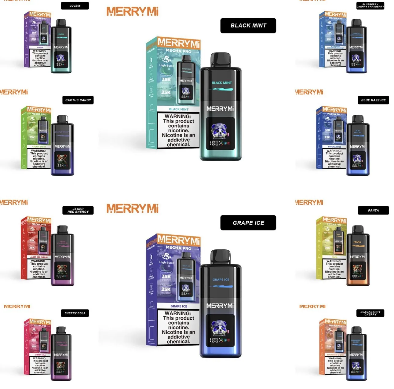 MerryMi Mecha Pro 35K – 35,000 Puffs – Disposable Vape – 5% Nicotine - Image 2