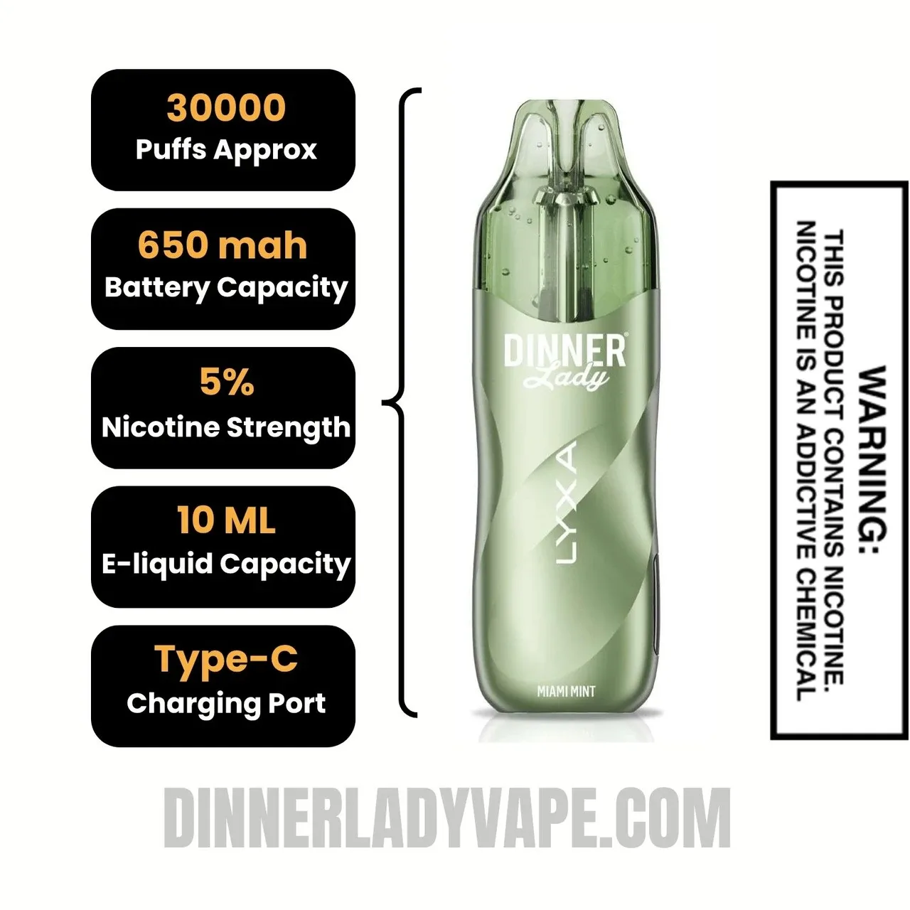 Miami Mint Dinner Lady LYXA 30K Disposable Vape - Image 2