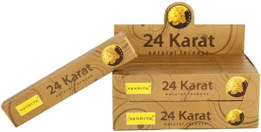 Nandita - 24 Karat Incense Natural & Organic Hand-rolled Masala Incense Sticks 15g