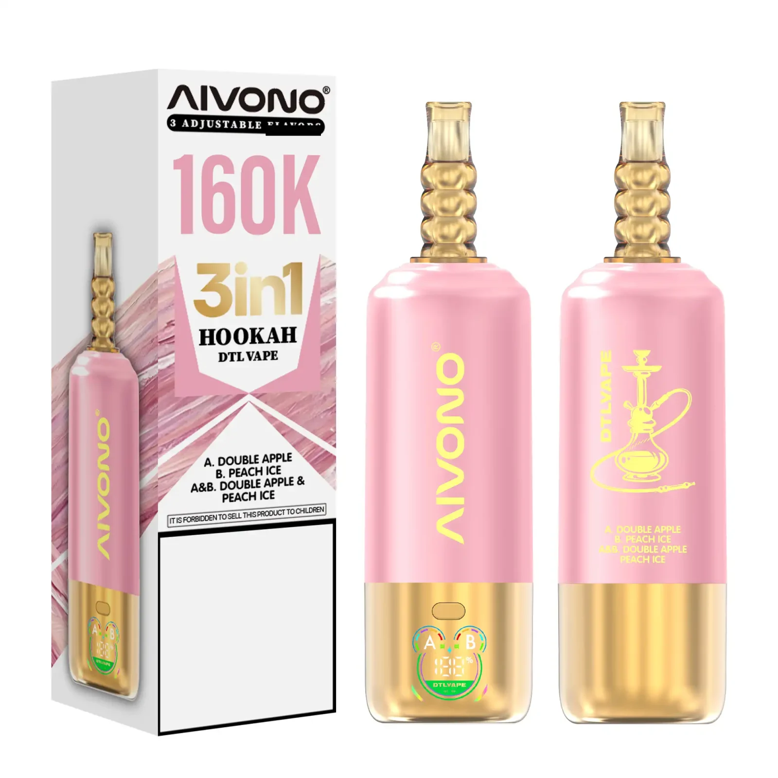 AIVONO DTLVAPE 3 In 1 160K Triple Taste DTL Shisha Hookah 160000 Puffs Disposable Vapes Wholesale Bulk Buy - Image 2