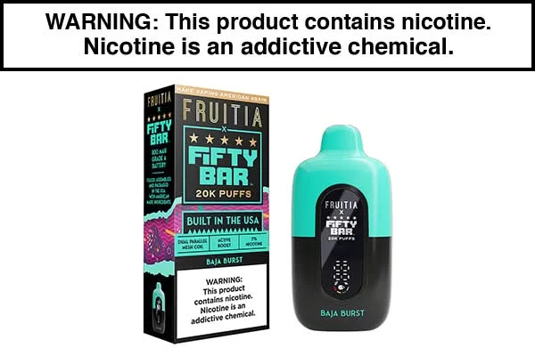 FRUITIA X FIFTY BAR 20K DISPOSABLE VAPE – 20,000 PUFFS