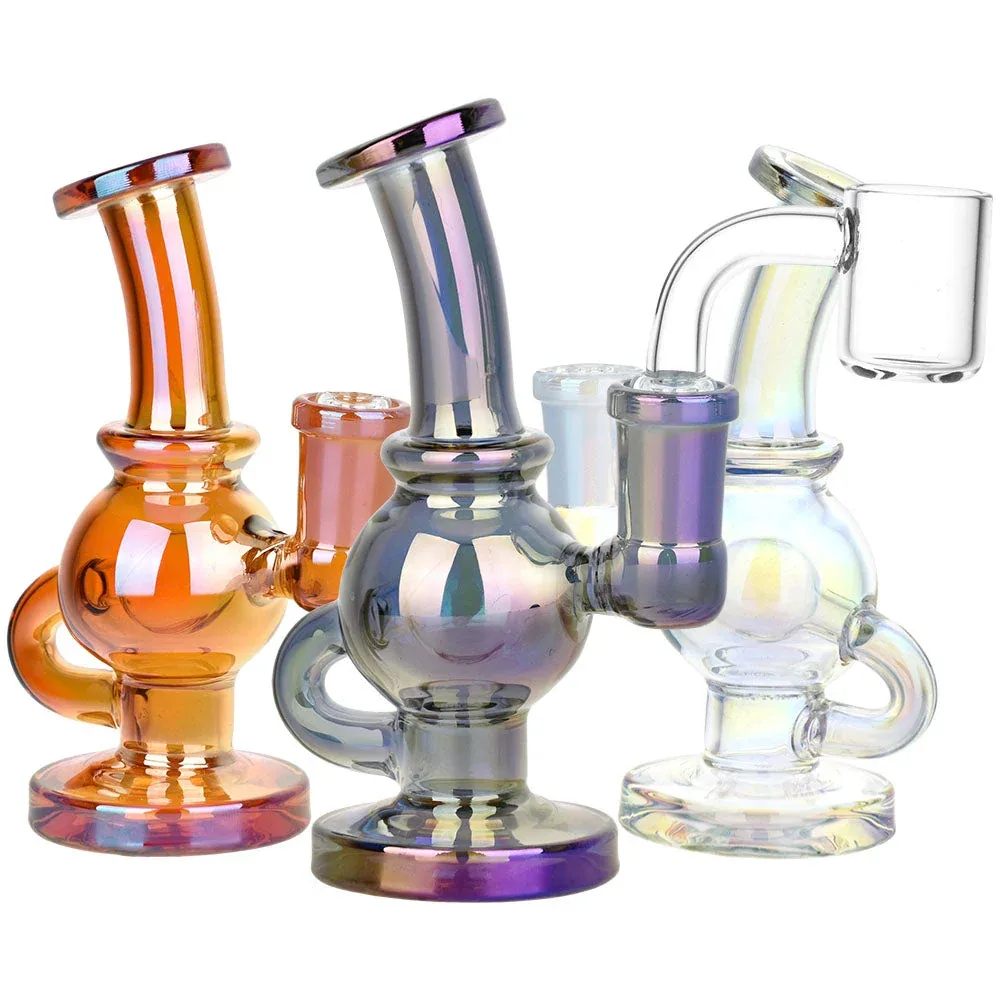 Pulsar Visible Spectrum Electroplated Glass Ball Rig - 4.75" / 14mm F / Colors Vary - Image 2