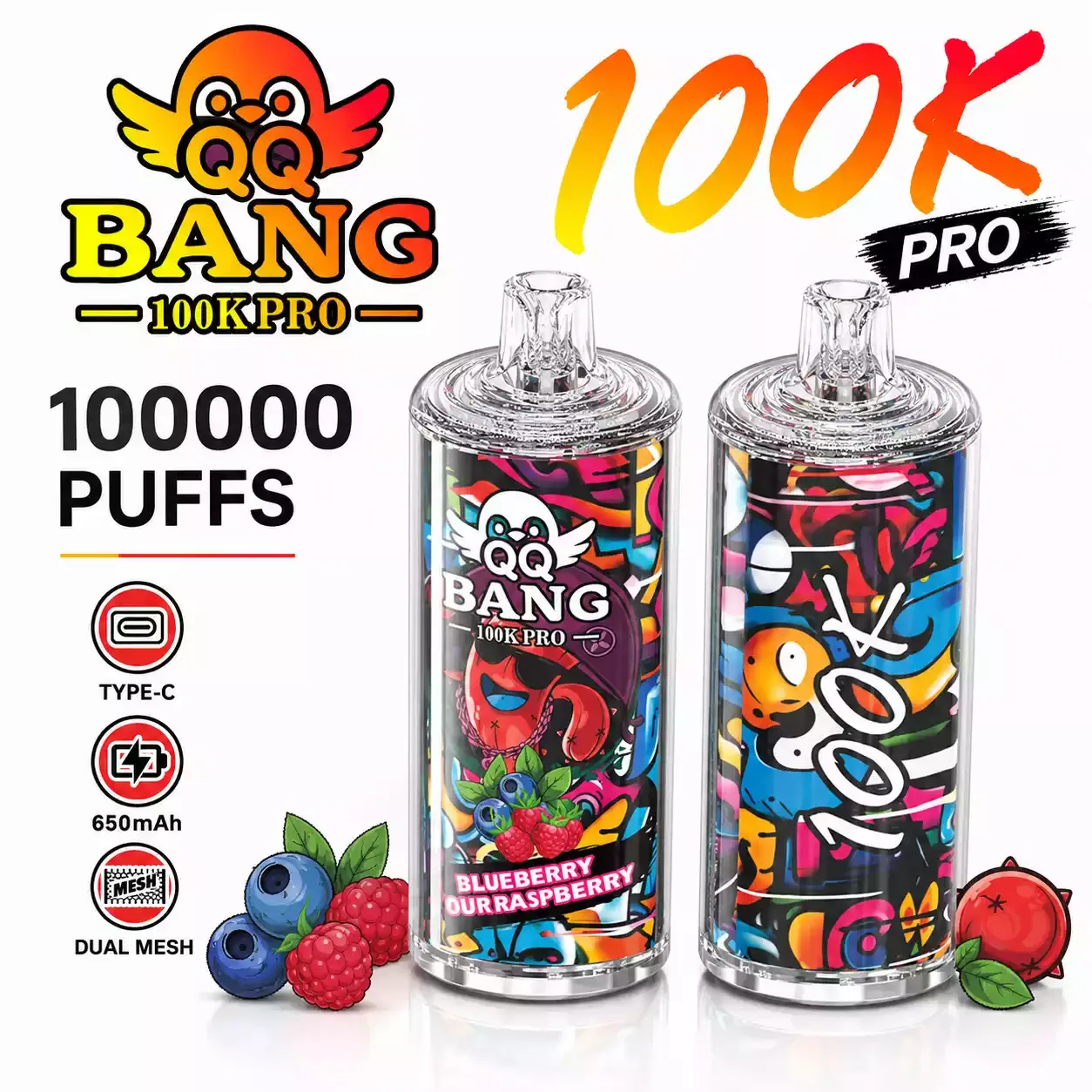 QQ BANG 100K PRO DSK094 Dual Mesh 100000 Puffs Premium Crystal Disposable Vapes Wholesale Bulk Buy