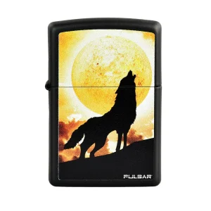 Zippo Lighter - Pulsar Howl at the Clouds - Black Matte
