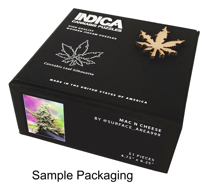 Indica Leaf Shape Puzzle: Sport Farmer "Gary GNU" 10" x 11" 69 Piece 1/4 Inch thick Maple Wood Jigsaw Puzzle - Image 2