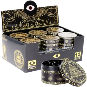 All-Seeing Eye Metal Grinder - 4pc / 2.5" 12ct