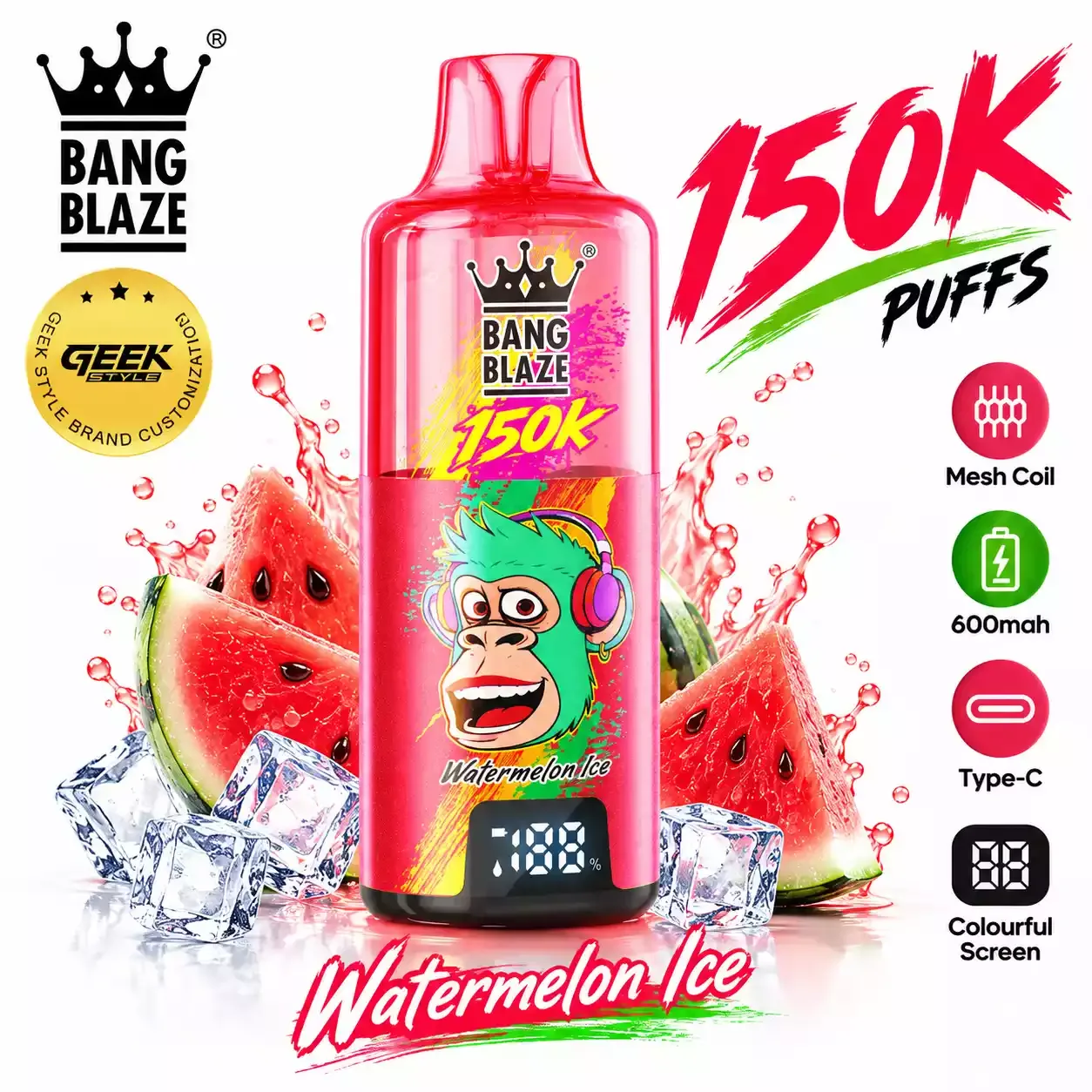 BANG BLAZE 150K Puffs 150000 Rechargeable Mesh Coil Disposable Vapes Wholesale Bulk Buy