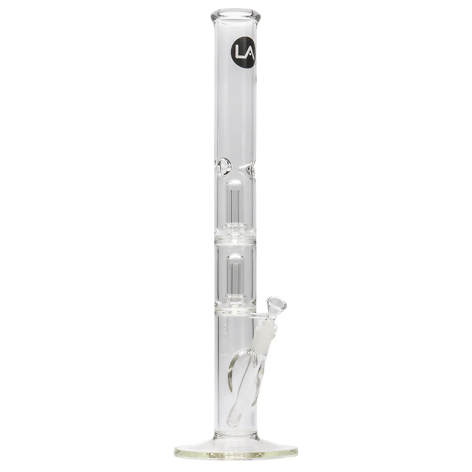 LA Pipes Thick Glass Straight Showerhead Perc Bong - Image 2
