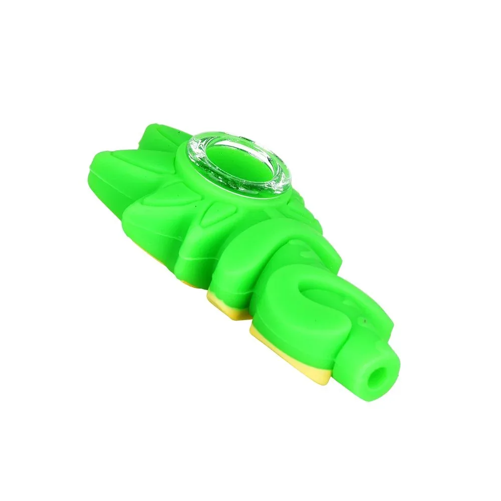 Silicone Hemp Leaf Hand Pipe - 3" / 5ct - Image 2