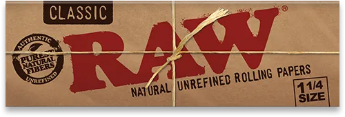 RAW Classic Natural Unrefined Rolling Papers - 1¼
