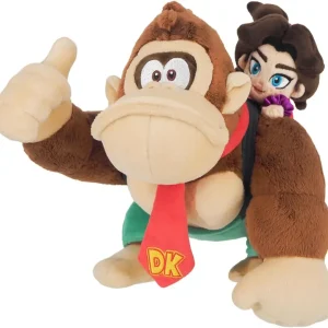 Sanei Donkey Kong Bananza Plush Toy, Soft Donkey Kong & Pollen