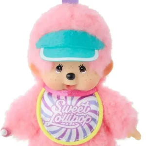 Sekiguchi Monchich Sweet Lollipop Pink Plush Key Chain 13.5cm