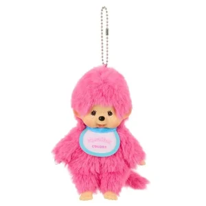 Sekiguchi Monchichi Colors Keychain Plush Toy - Berry Pink Edition