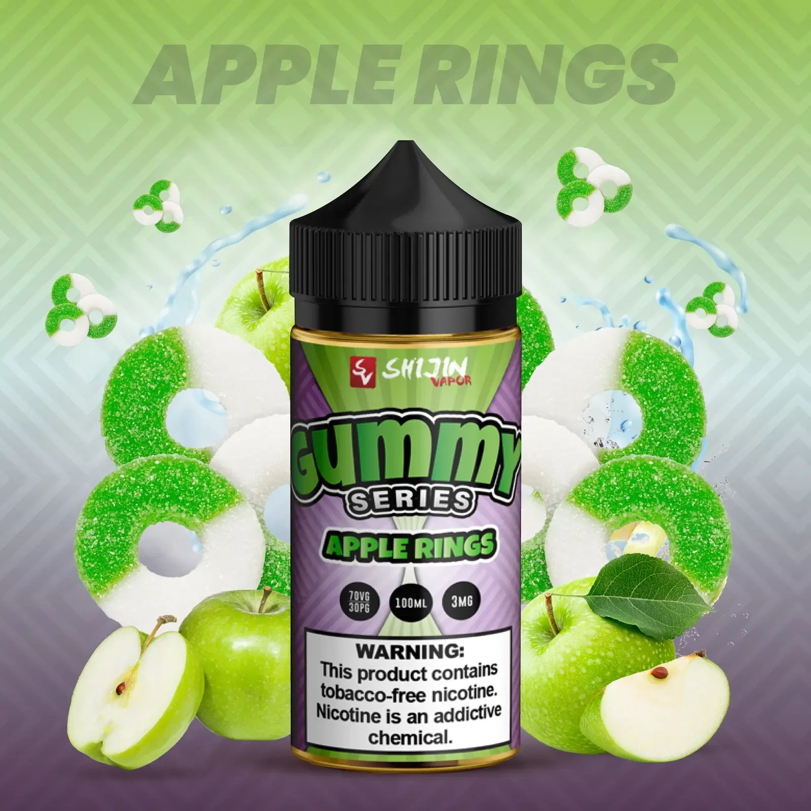 Shijin Gummy Series Apple Rings Vape e-Liquid 100mL