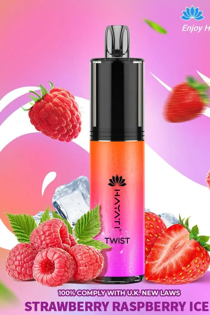 Strawberry Raspberry Ice Hayati Twist 5000 Vape Device