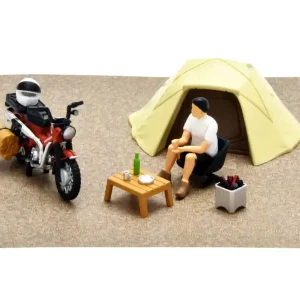 Tomytec Geocolle 64 Car Snap 30A Solo Camping Set with Honda CT125 Hunter Cub