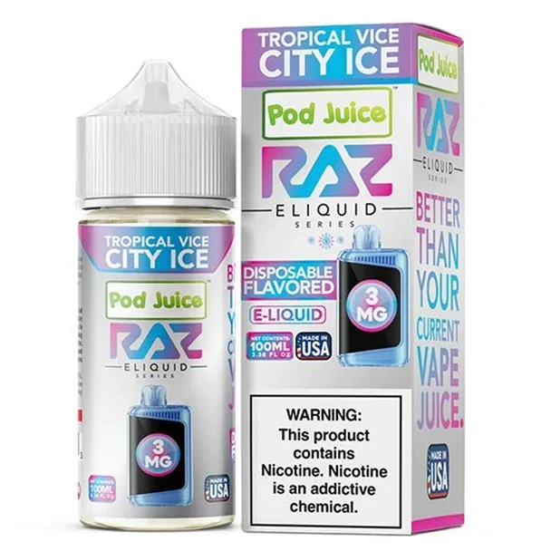 Tropical Vice City Ice - 6mg - Pod Juice x Raz - 100mL