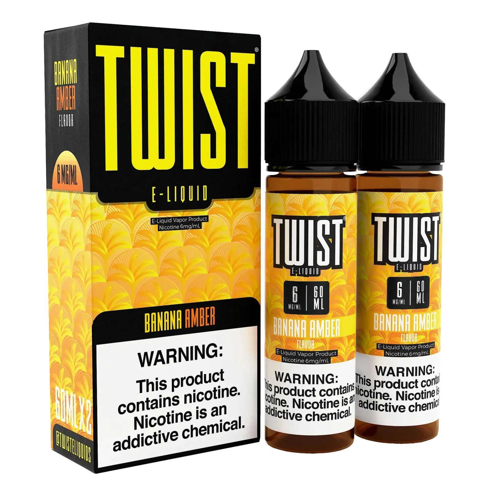 TWIST E-Liquid – Banana Amber – 120ML E-Liquid (Twin 60ML Pack)