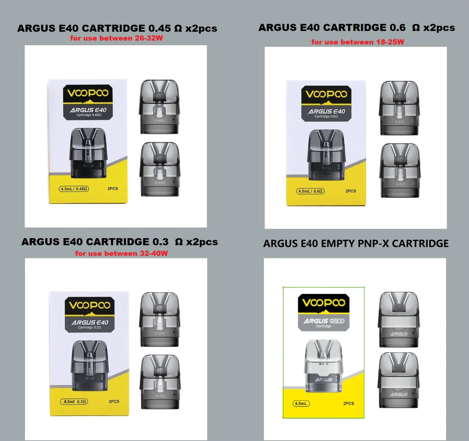 VOOPOO Argus E40 Cartridge