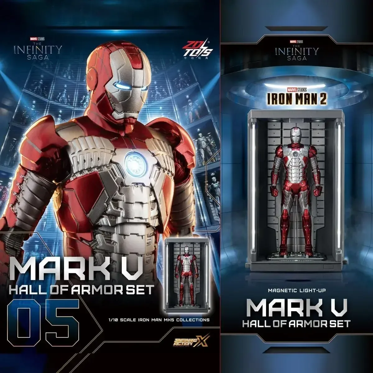 ZD Toys Iron Man MK5 Hall of Armor 7-Inch Painted Action Figure - Image 2