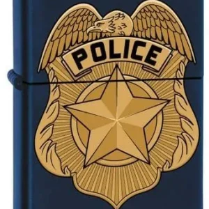 Zippo Lighter - Navy Blue Police Badge